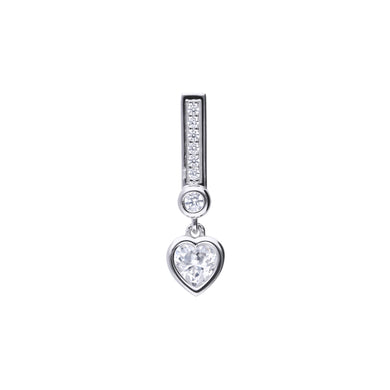Charm cuore in argento e zirconi ricoperto di platino Diamonfire Bridal