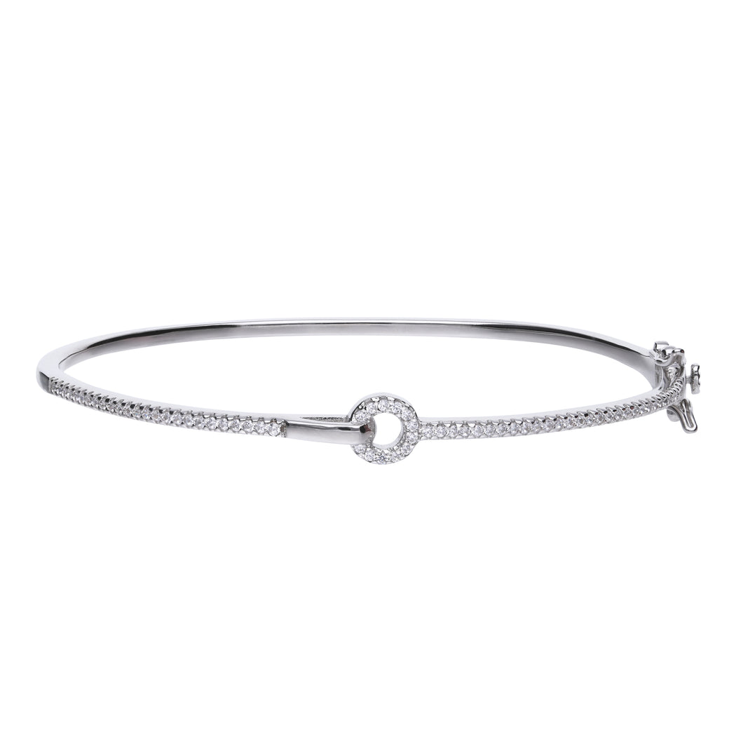 Bracciale rigido in argento e zirconi ricoperto di platino Diamonfire Memory