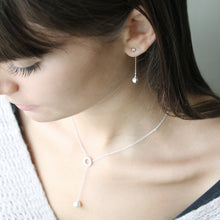 將圖片載入圖庫檢視器 Collana con perla in argento e zirconi ricoperta di platino Diamonfire Pearls
