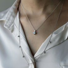 將圖片載入圖庫檢視器 Collana lunga in argento e zirconi ricoperta di platino Diamonfire Brilliant
